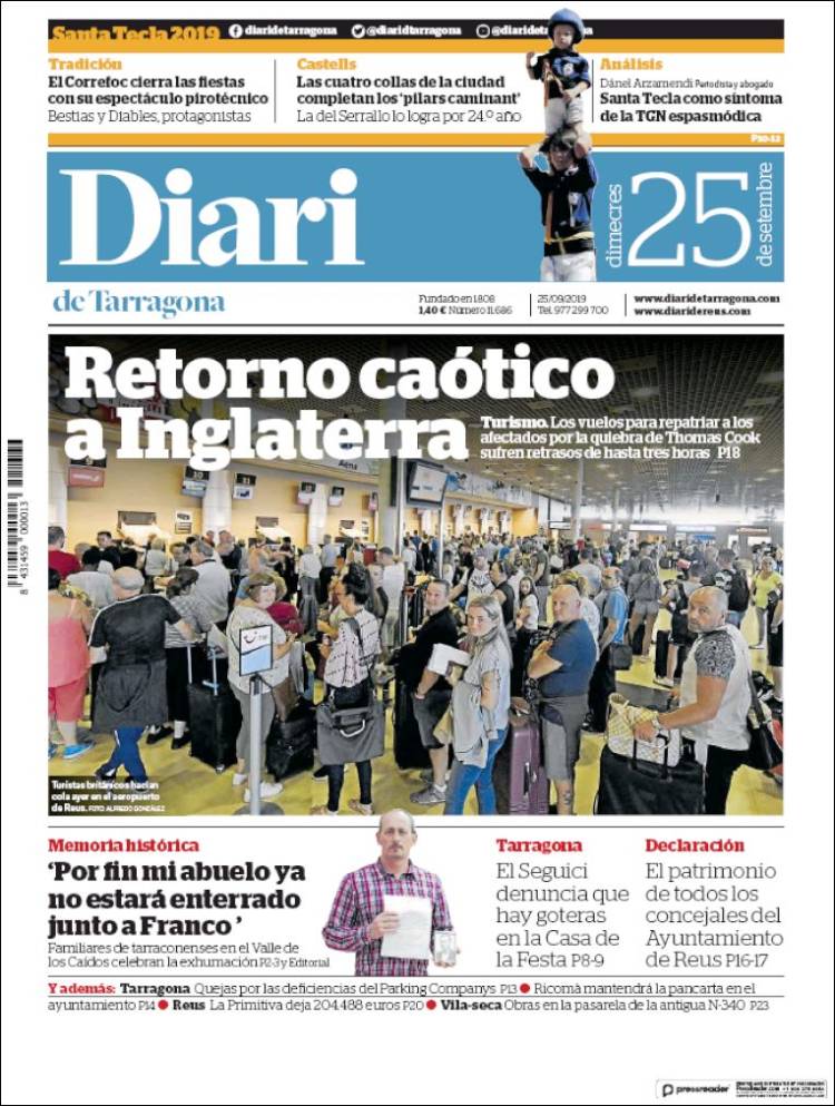 Portada de Diari de Tarragona (Espa&ntilde;a)