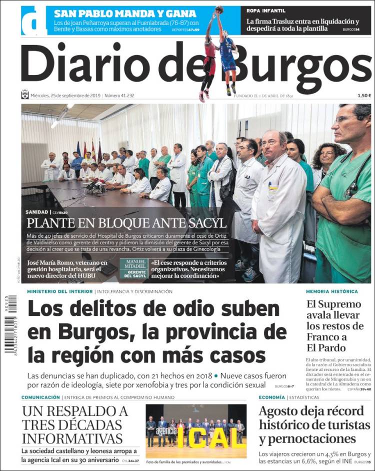 Portada de Diario de Burgos (Espa&ntilde;a)