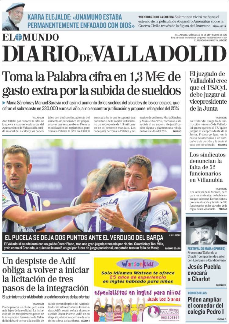 Portada de Diario de Valladolid (Espa&ntilde;a)