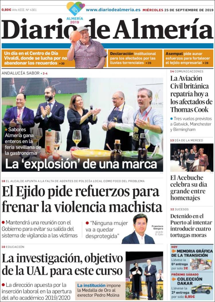 Portada de Diario de Almería (Espa&ntilde;a)