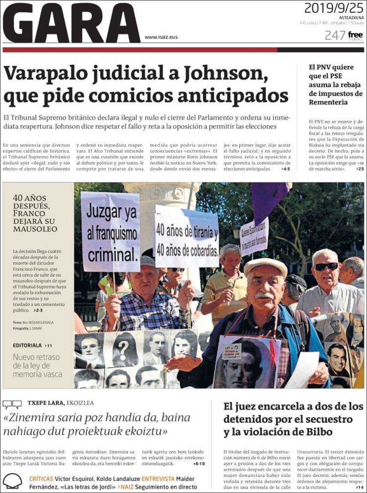 Portada de Gara (Espa&ntilde;a)