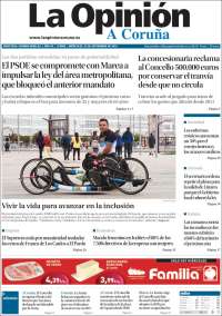 Portada de La Opinión de A Coruña (Espa&ntilde;a)