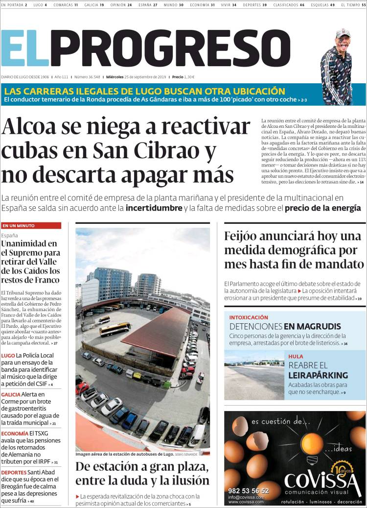 Portada de El Progreso (Espa&ntilde;a)