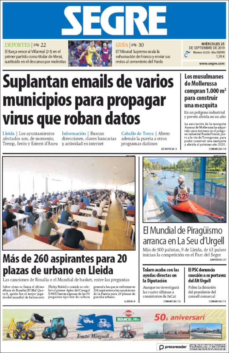 Portada de Segre  (Espa&ntilde;a)