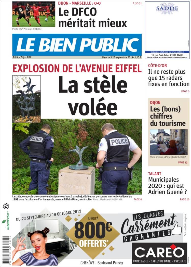 Portada de Le Bien Public (France)