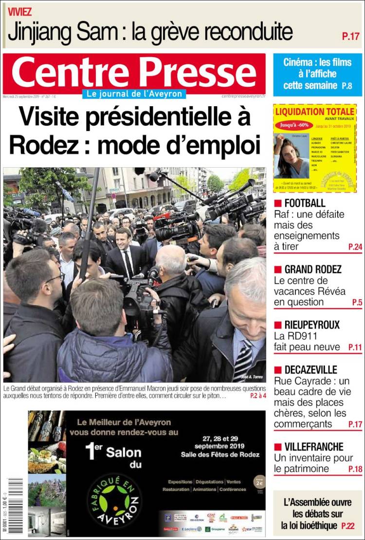 Portada de Centre Presse (France)