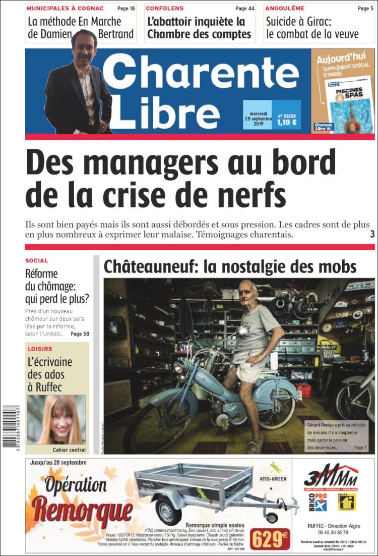 Portada de Charente Libre (France)