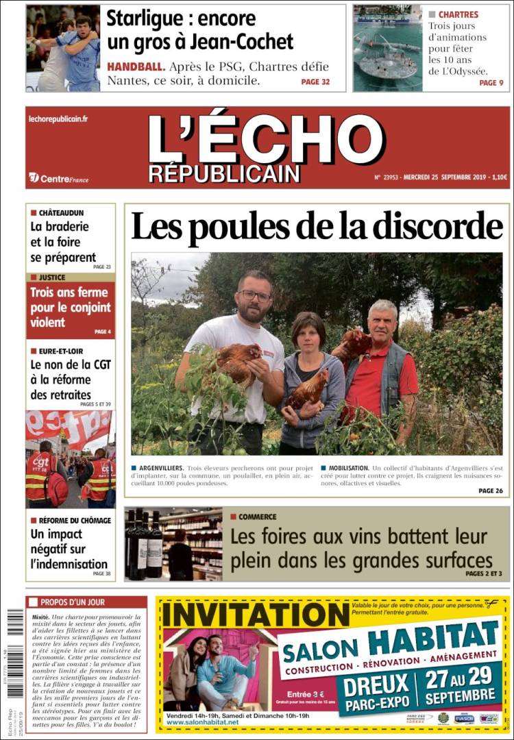 Portada de L'Echo Républicain (France)