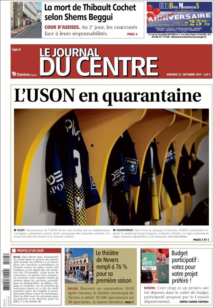 Portada de Le Journal du Centre (France)