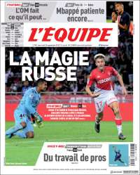 Portada de L'Equipe (Francia)