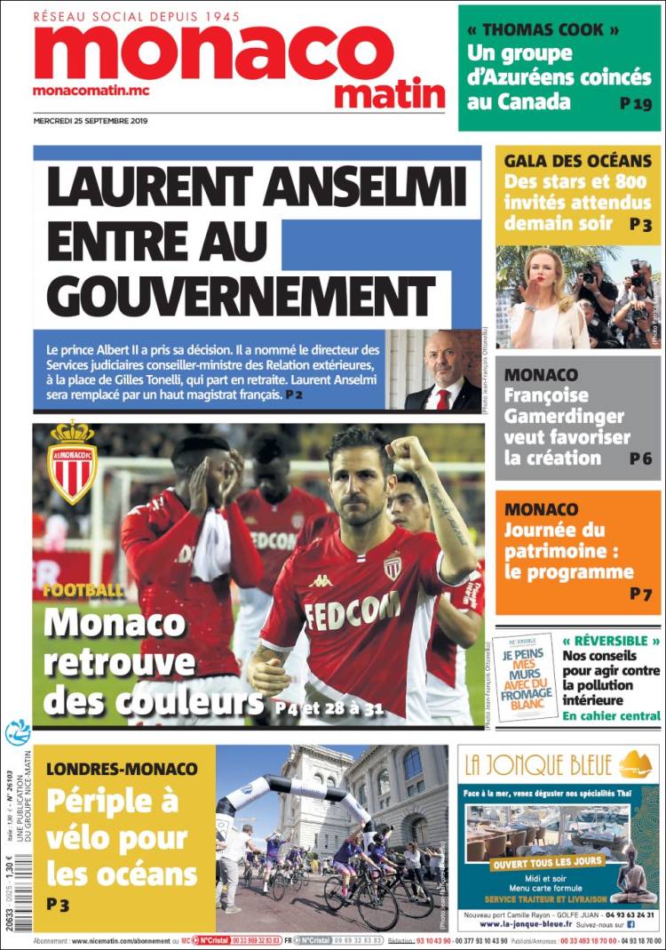 Portada de Nice-Matin (France)