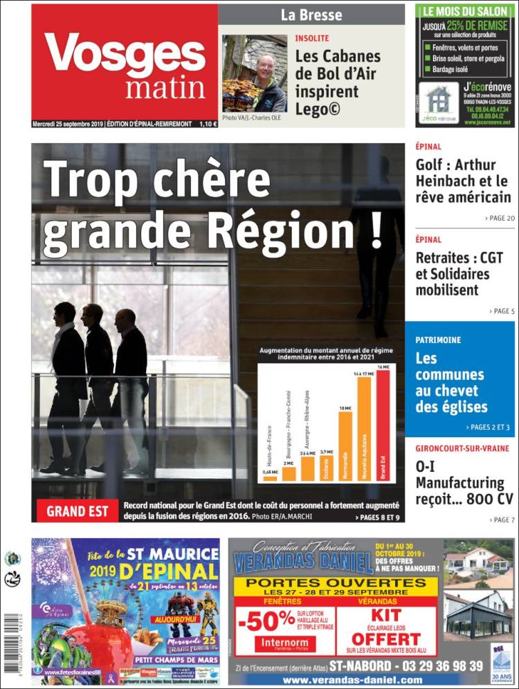 Portada de Vosges Matin (France)