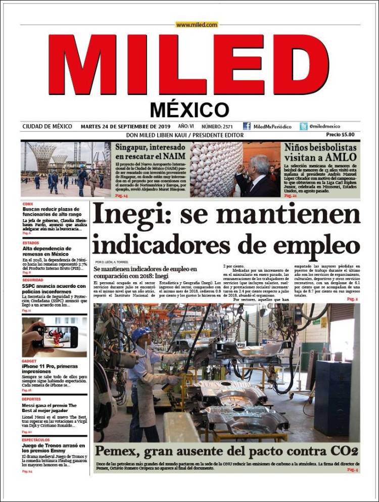 Portada de Miled (M&eacute;xico)