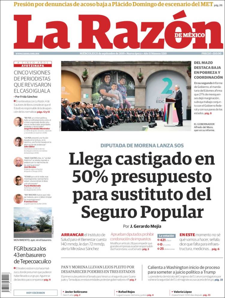 Portada de La Razón (M&eacute;xico)