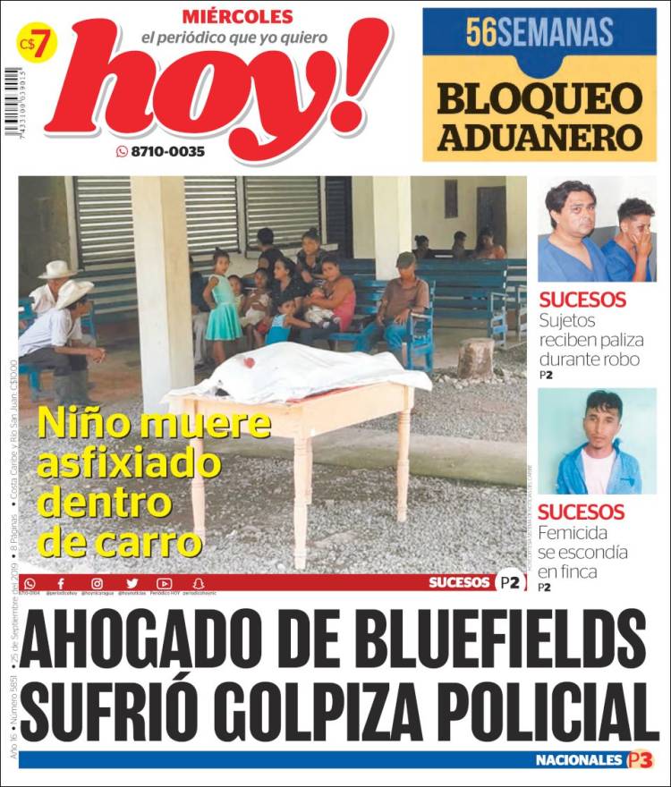 Portada de Hoy (Nicaragua)