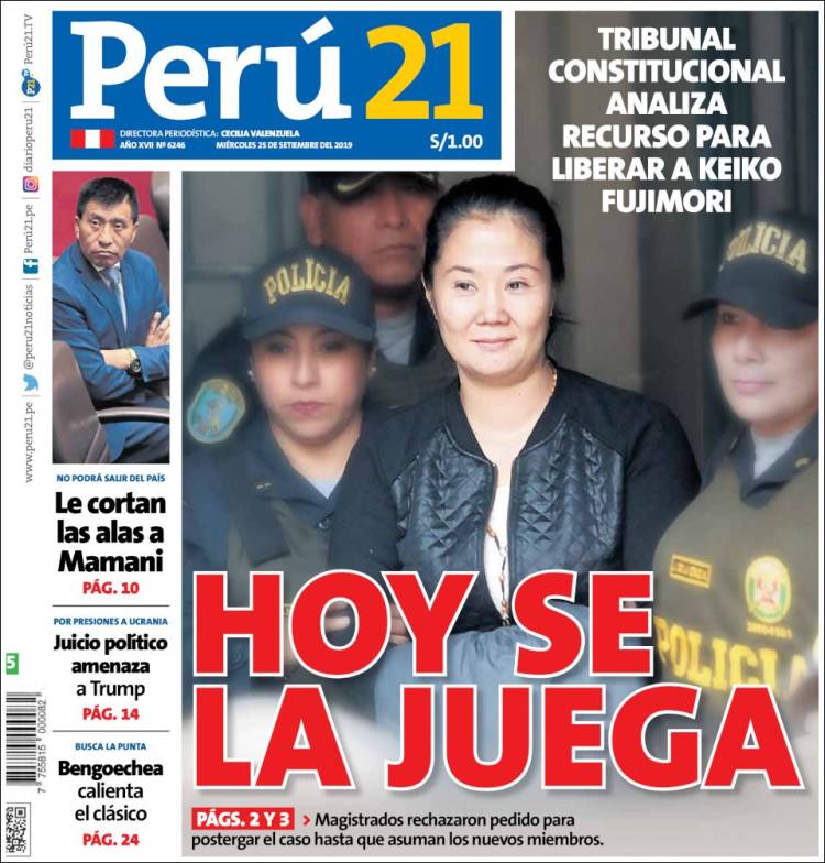 Portada de Perú 21 (Per&uacute;)