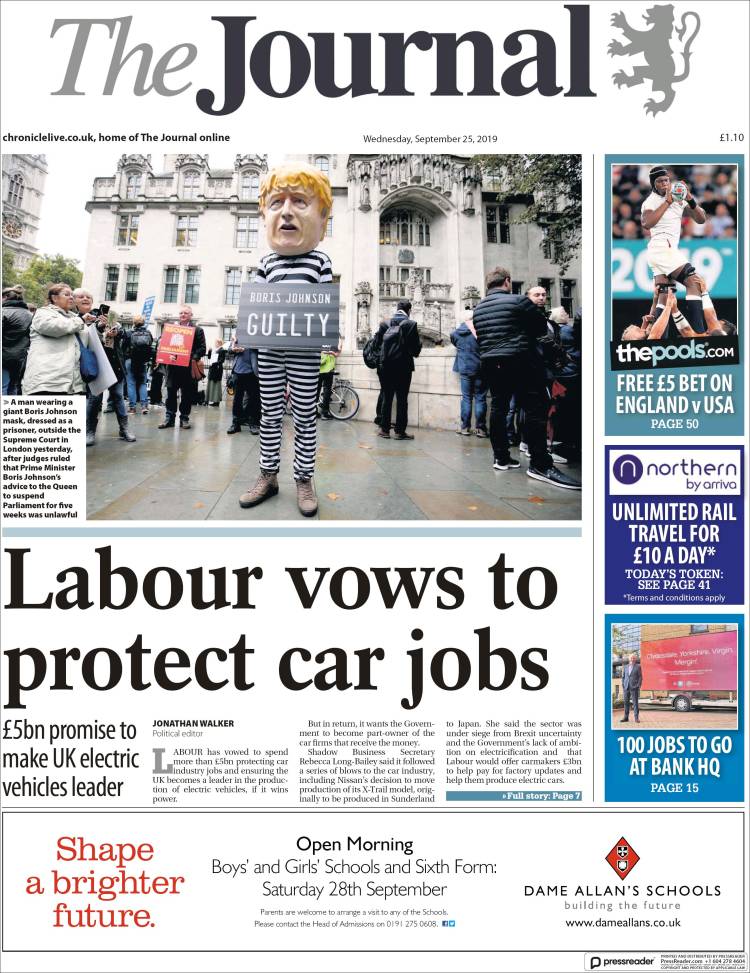 Portada de The Journal (Reino Unido)