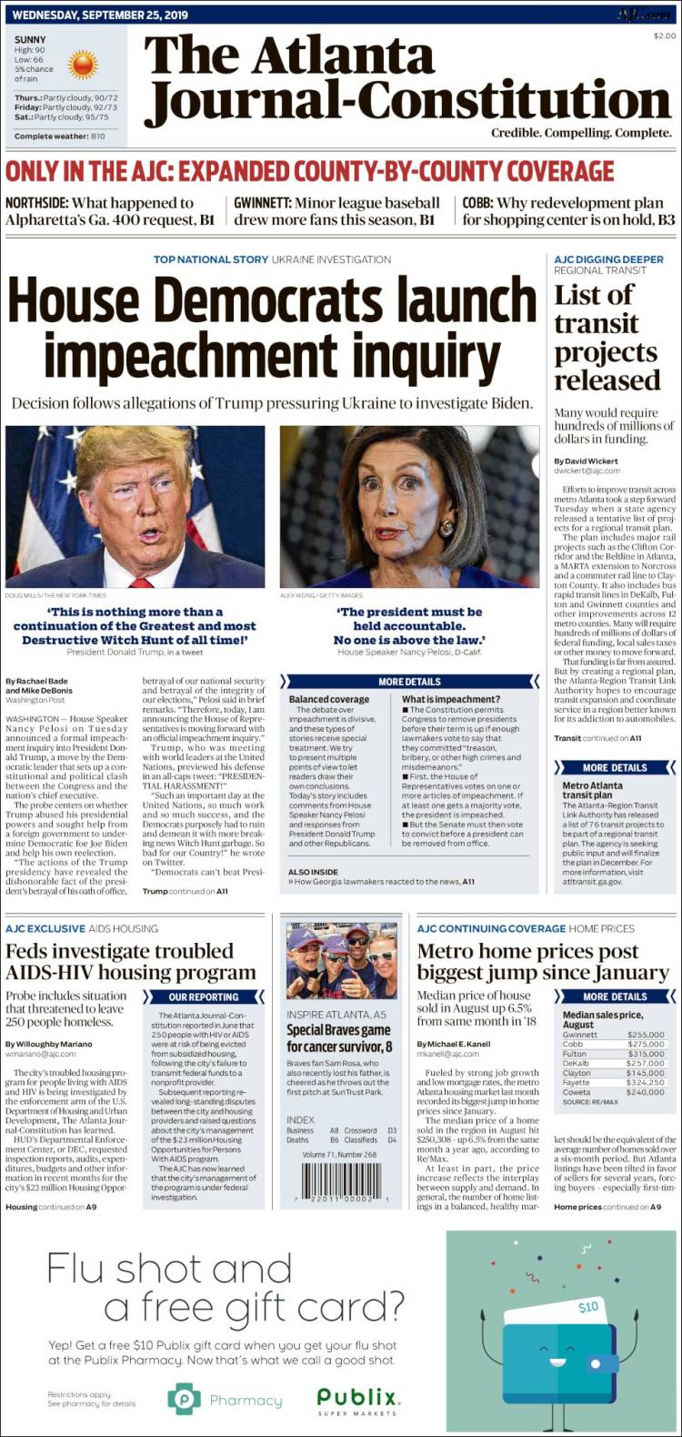 Portada de The Atlanta Journal-Constitution (États-Unis)