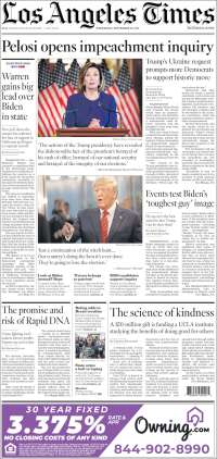 Portada de Los Angeles Times (USA)