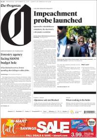 Portada de The Oregonian (USA)