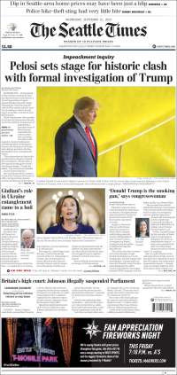 Portada de Seattle Times (USA)