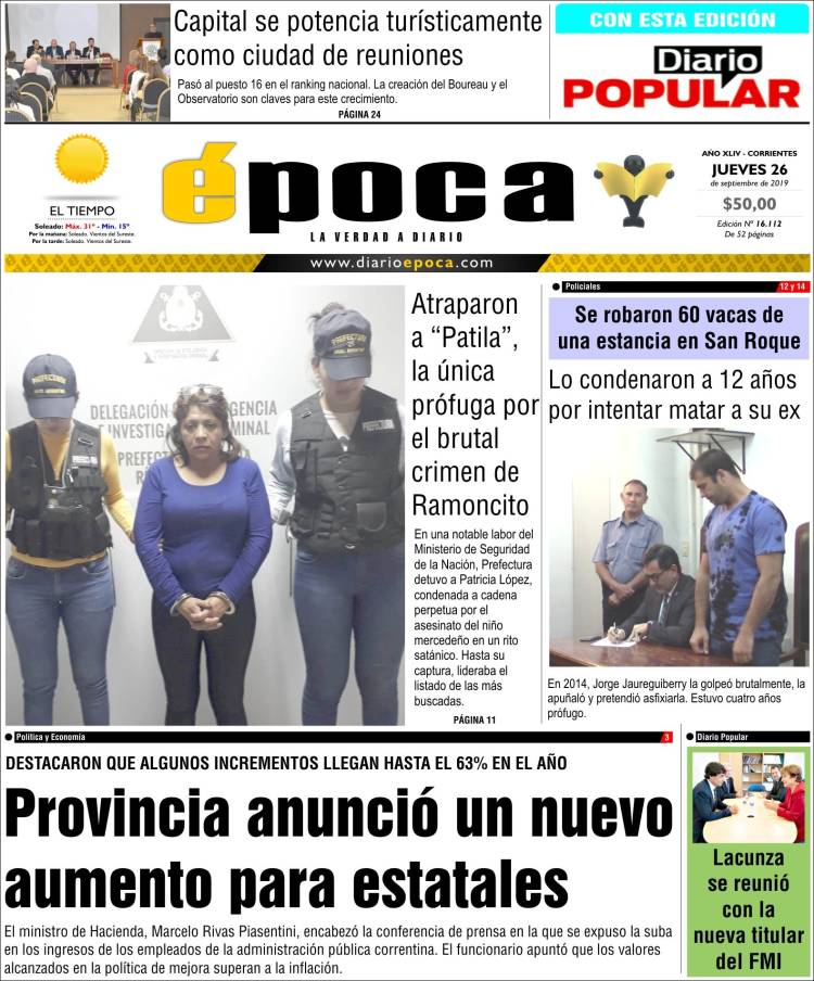 Portada de Diario Época (Argentina)