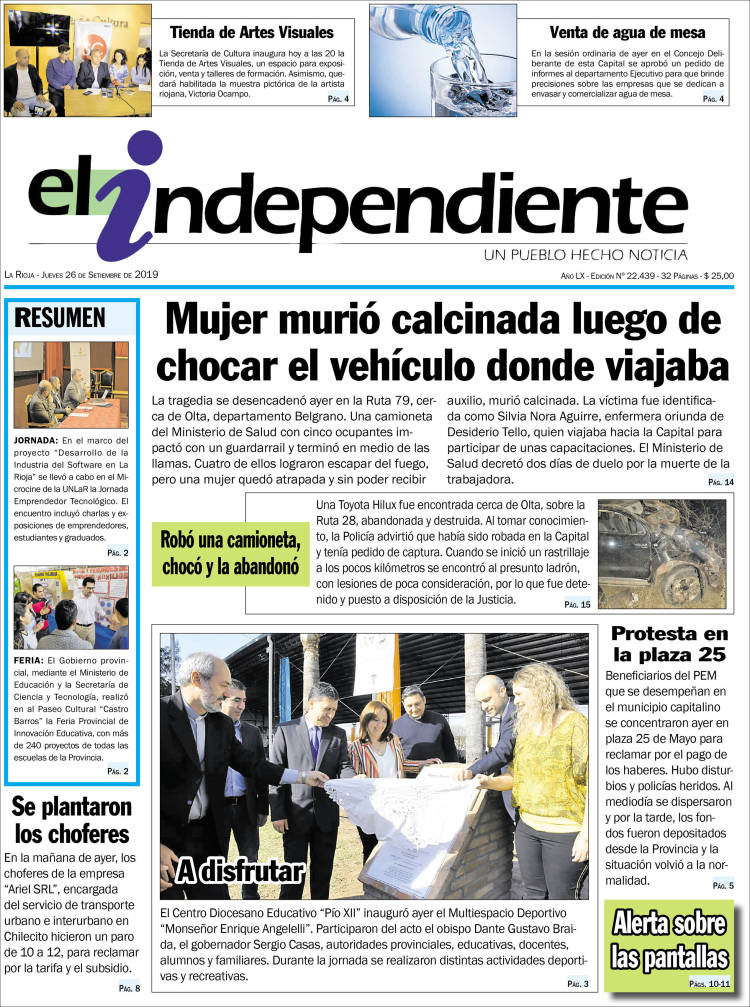 Portada de El Independiente (Argentina)