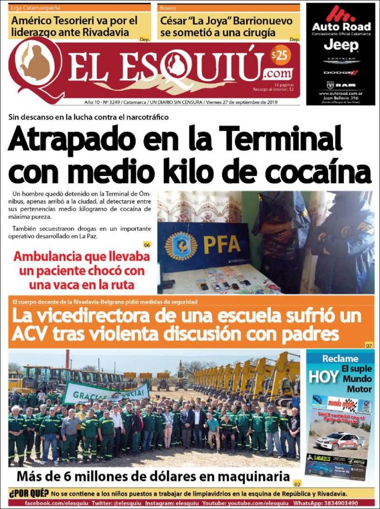 Portada de El Esquiu (Argentina)