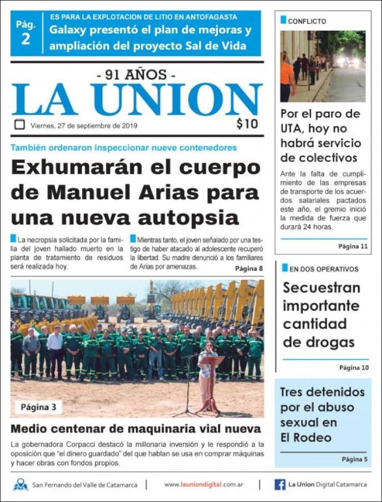 Portada de La Unión (Argentina)