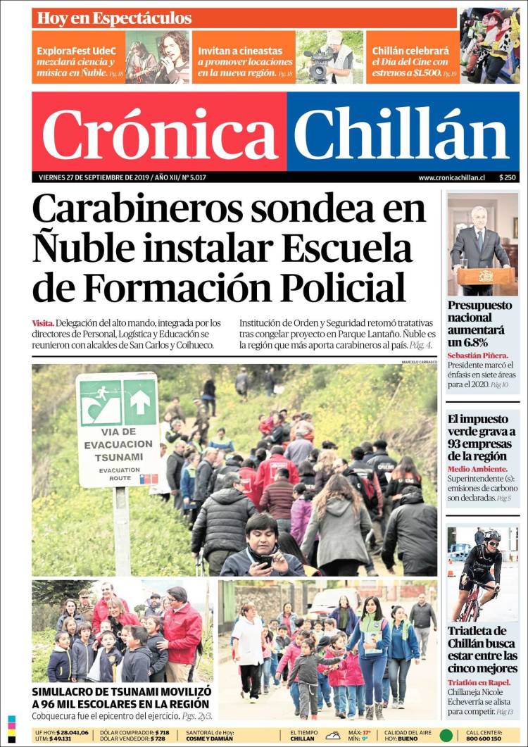 Portada de Crónica Chillán (Chile)