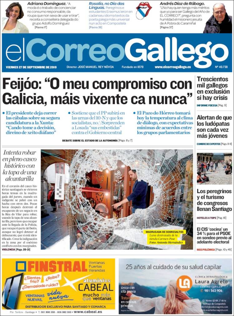 Portada de El Correo Gallego (España)