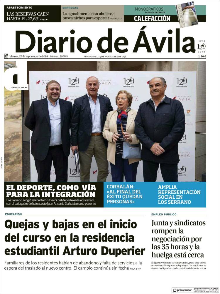 Portada de Diario de Ávila (Spain)