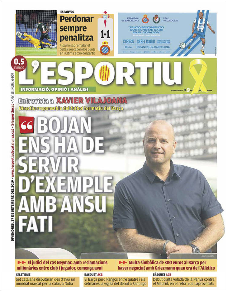 Portada de L'Esportiu (Spain)