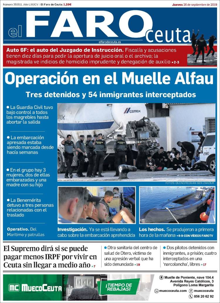 Portada de El Faro de Ceuta (España)