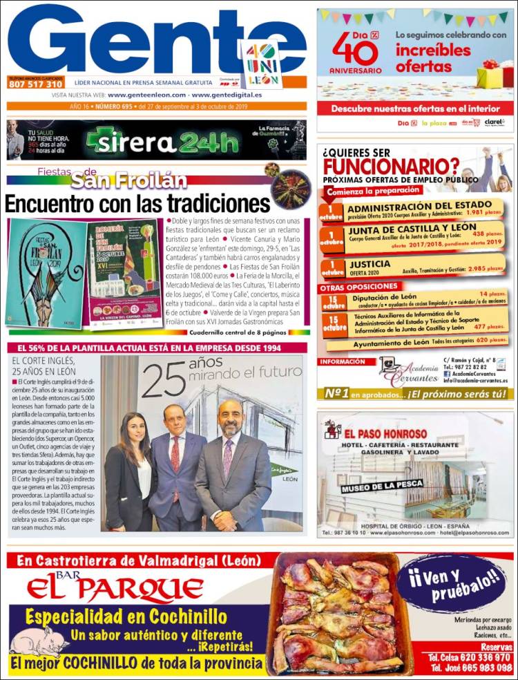 Portada de Gente en León (España)