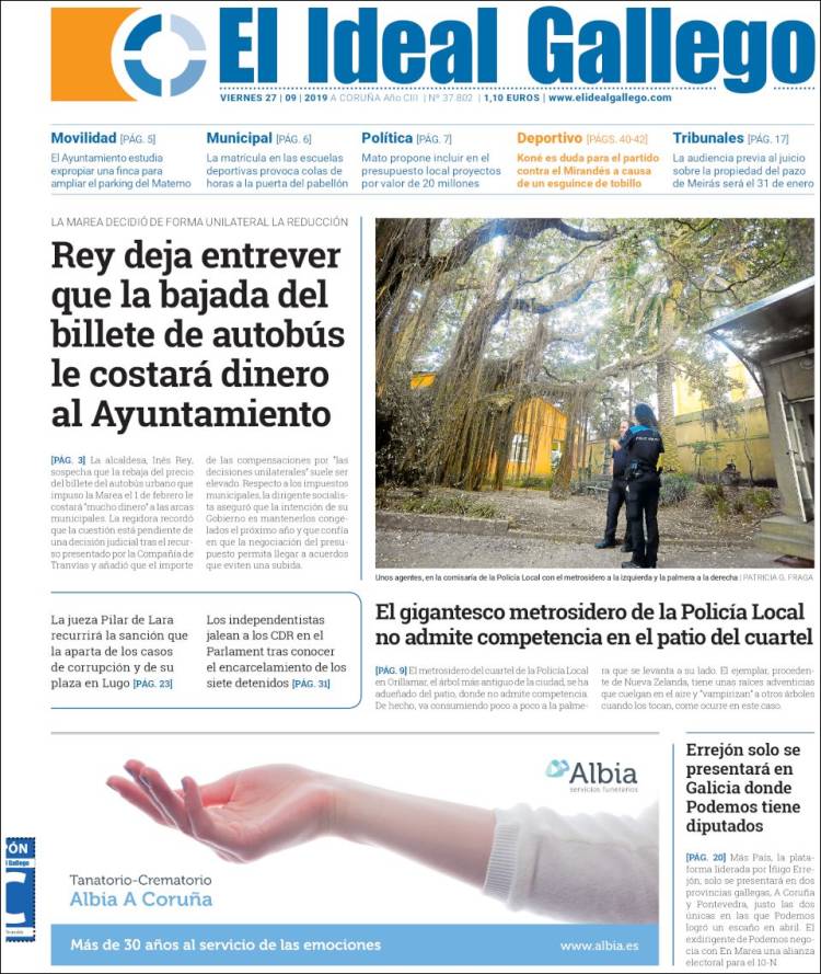 Portada de El Ideal Gallego (Spain)