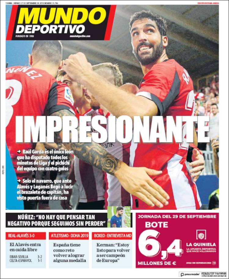 Portada de Mundo Deportivo Bizkaia (España)