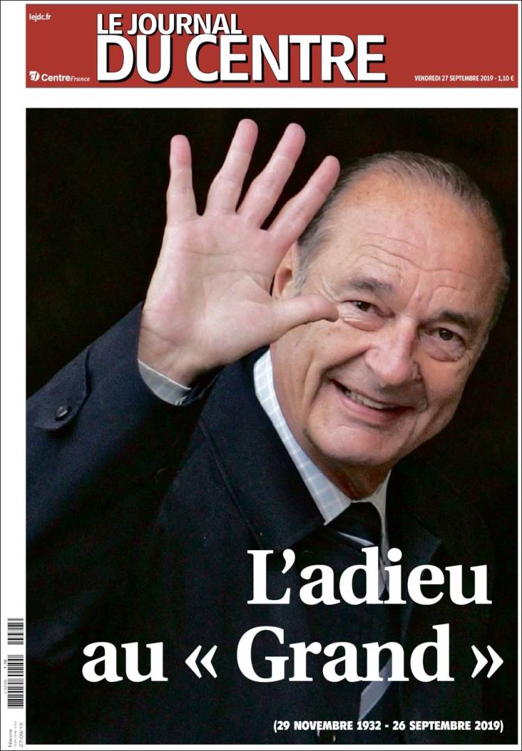 Portada de Le Journal du Centre (Francia)