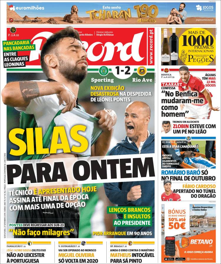 Portada de Record (Portugal)