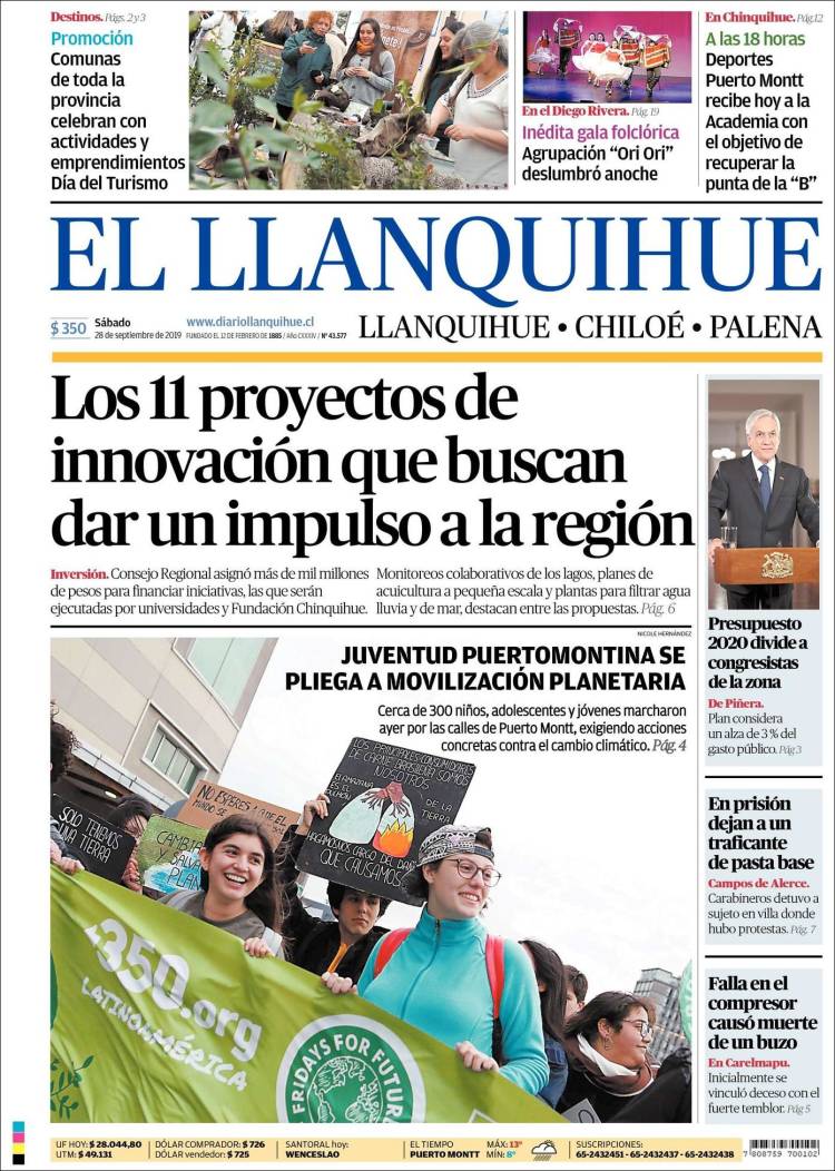 Portada de El Llanquihue (Chile)