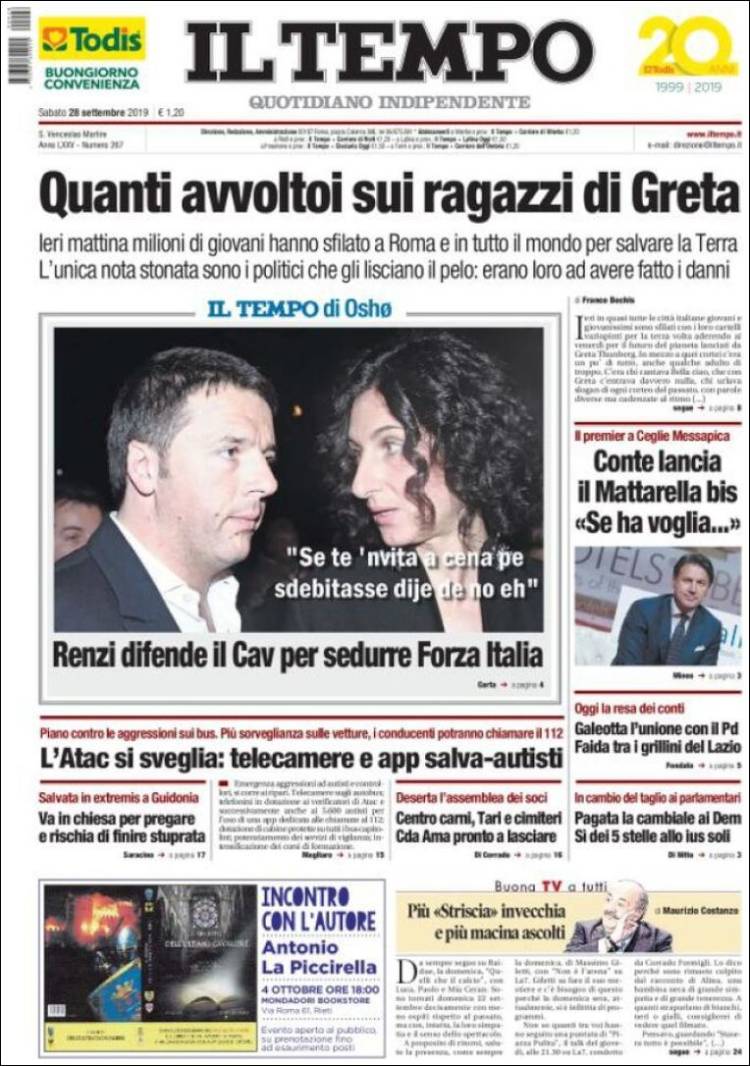 Portada de Il Tempo (Italia)