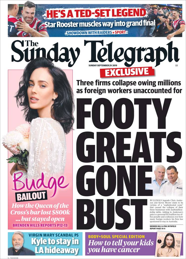 Portada de The Daily Telegraph (Australia)