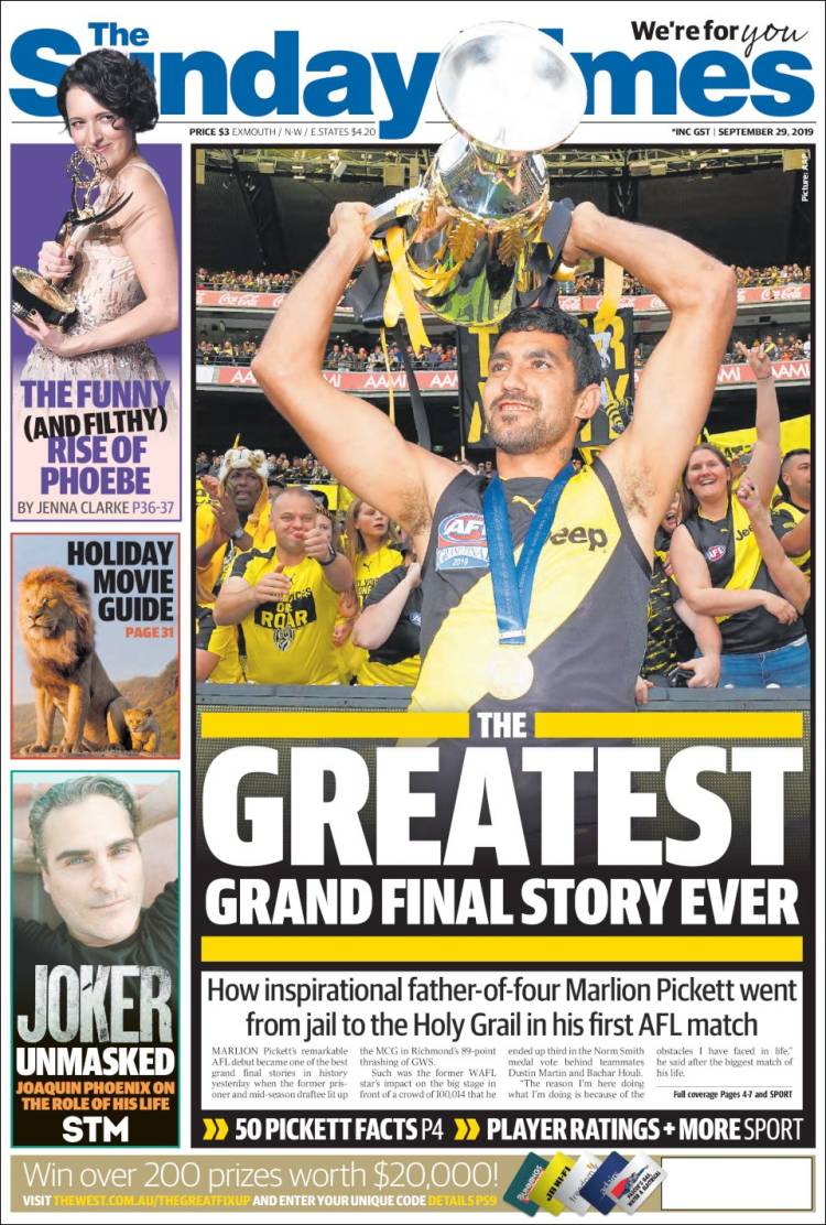 Portada de The West Australian (Australia)