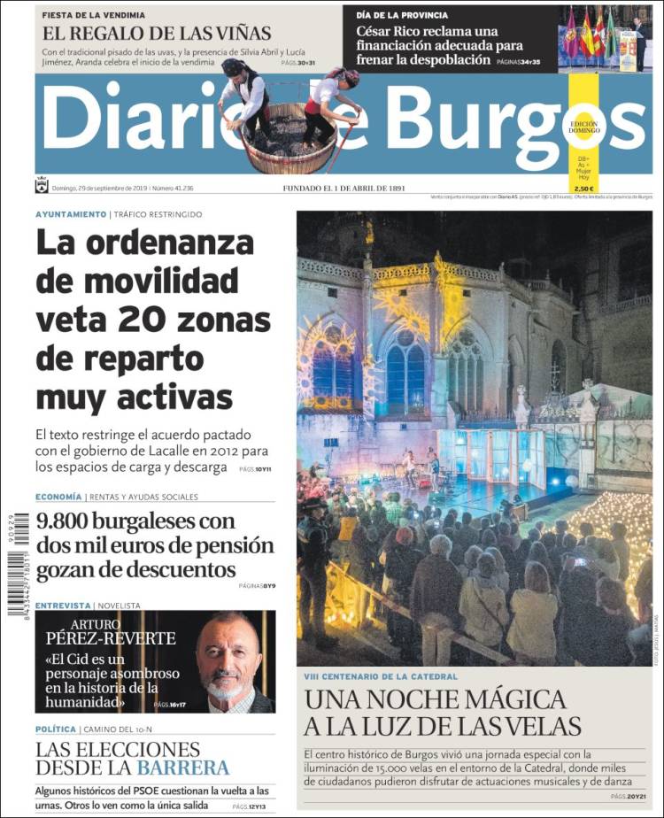 Portada de Diario de Burgos (España)