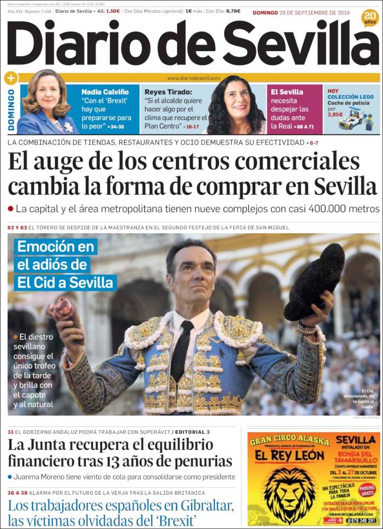 Portada de Diario de Sevilla (España)