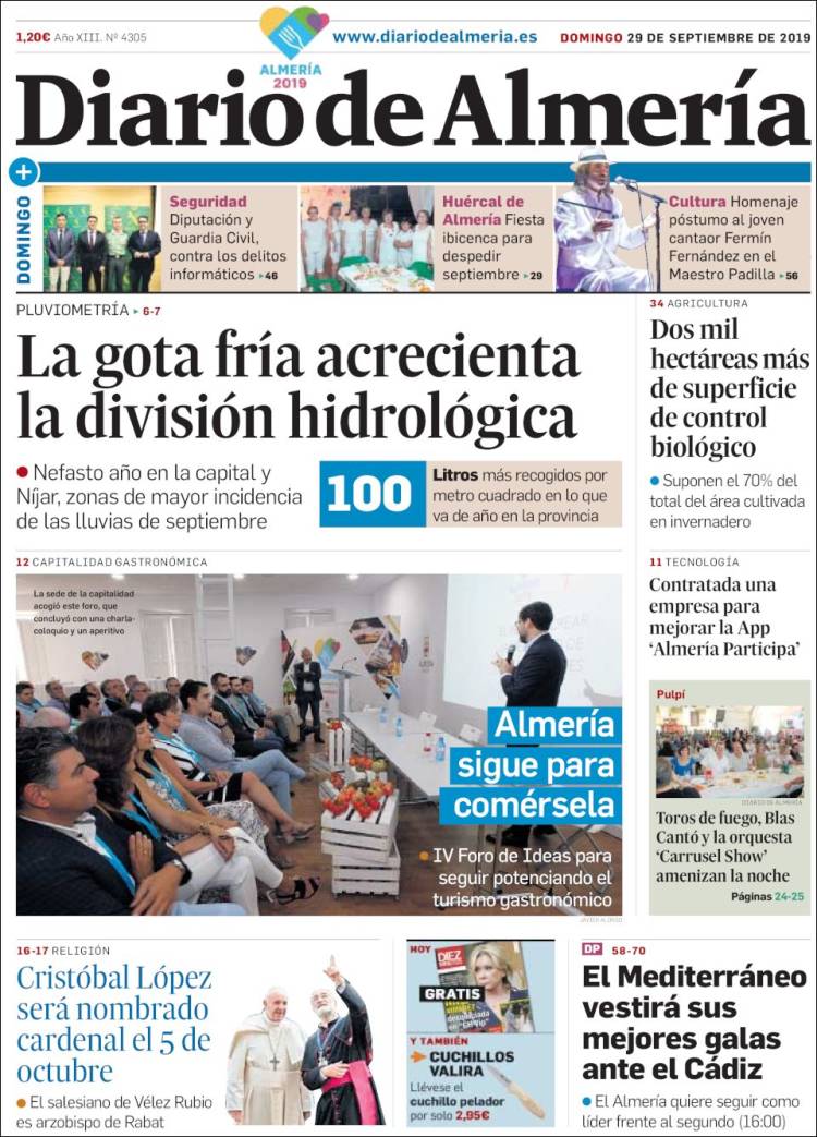 Portada de Diario de Almería (España)