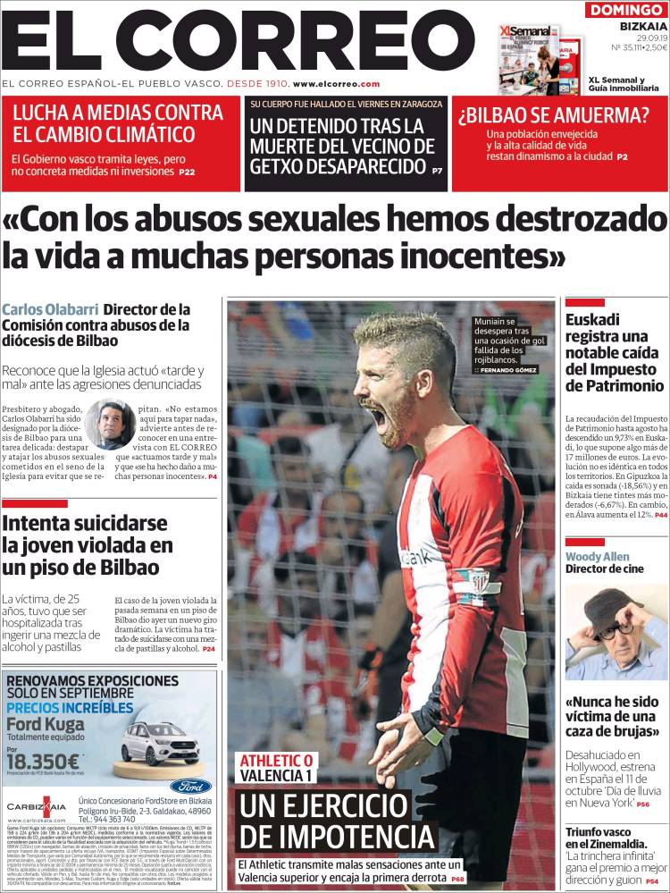 Portada de El Correo (España)