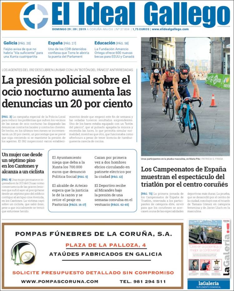 Portada de El Ideal Gallego (España)