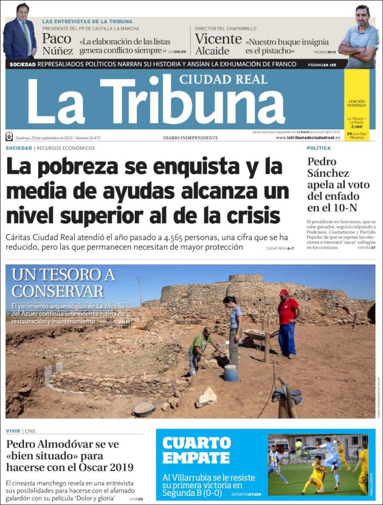 Portada de La Tribuna de Ciudad Real (España)