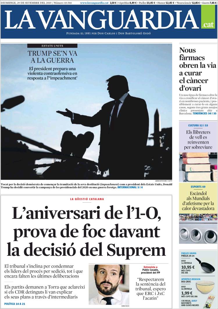 Portada de La Vanguardia (España)